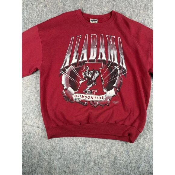 Red Oak Alabama Crimson Tide Sweatshirt Men Size XL Red Long Sleeve Fleece Lined - Picture 1 of 8